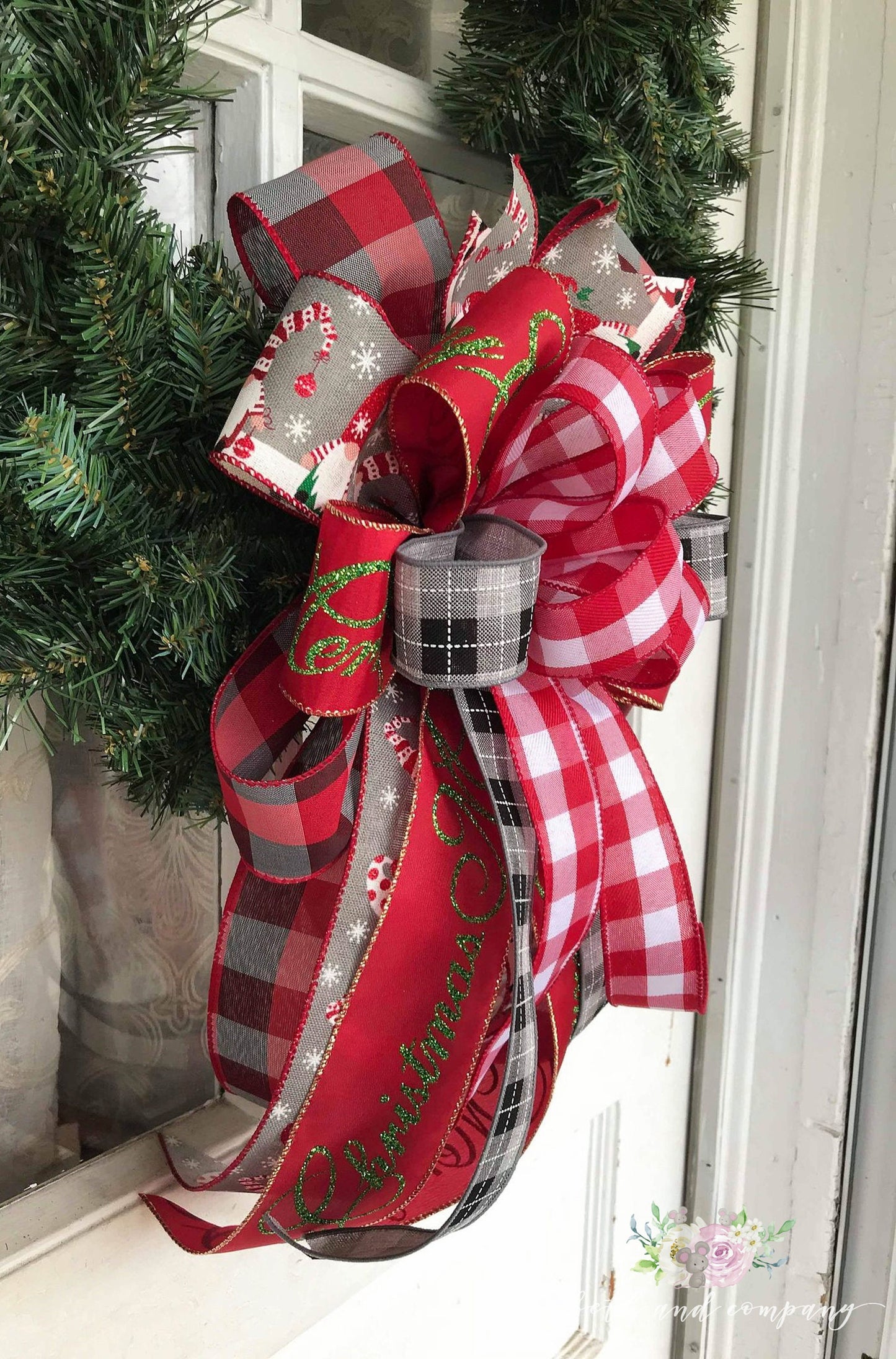 Christmas Bow Christmas Gnome Wreath Bow Gnome for the Holidays Gnome Decorations