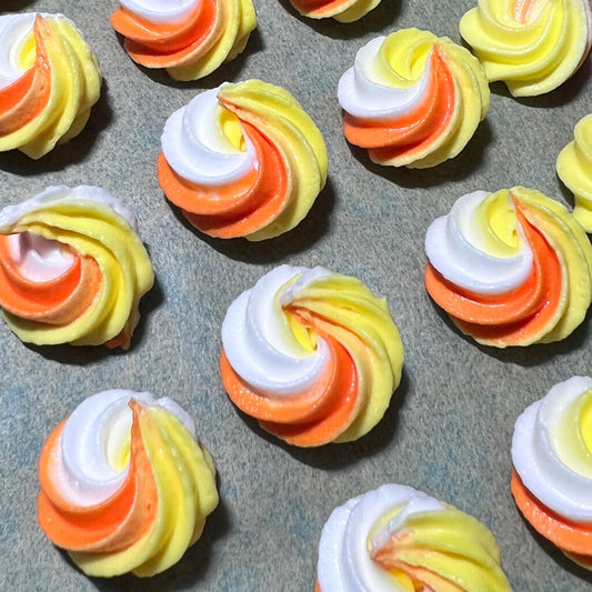 Edible Sugar Flowers Candy Corn Rosettes Royal Icing Flowers for Fall Cake Decorations Halloween Candy Corn Colored Flowers READY TO SHIP