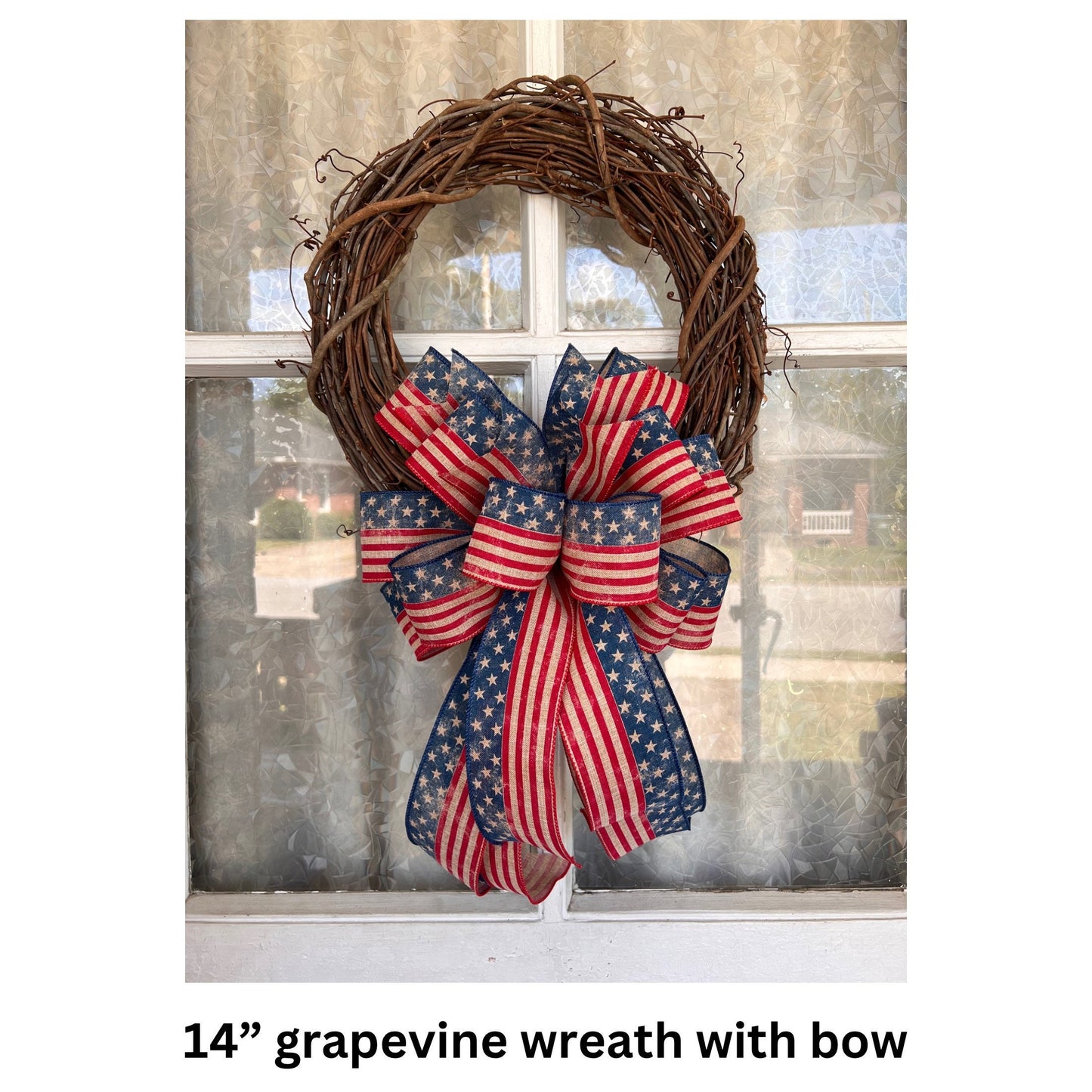 Patriotic Bow Fourth of July Bow Vintage American Flag Bow Eagle Scout Décor Flag Day Patriotic Decoration Labor Day Memorial Day Decor