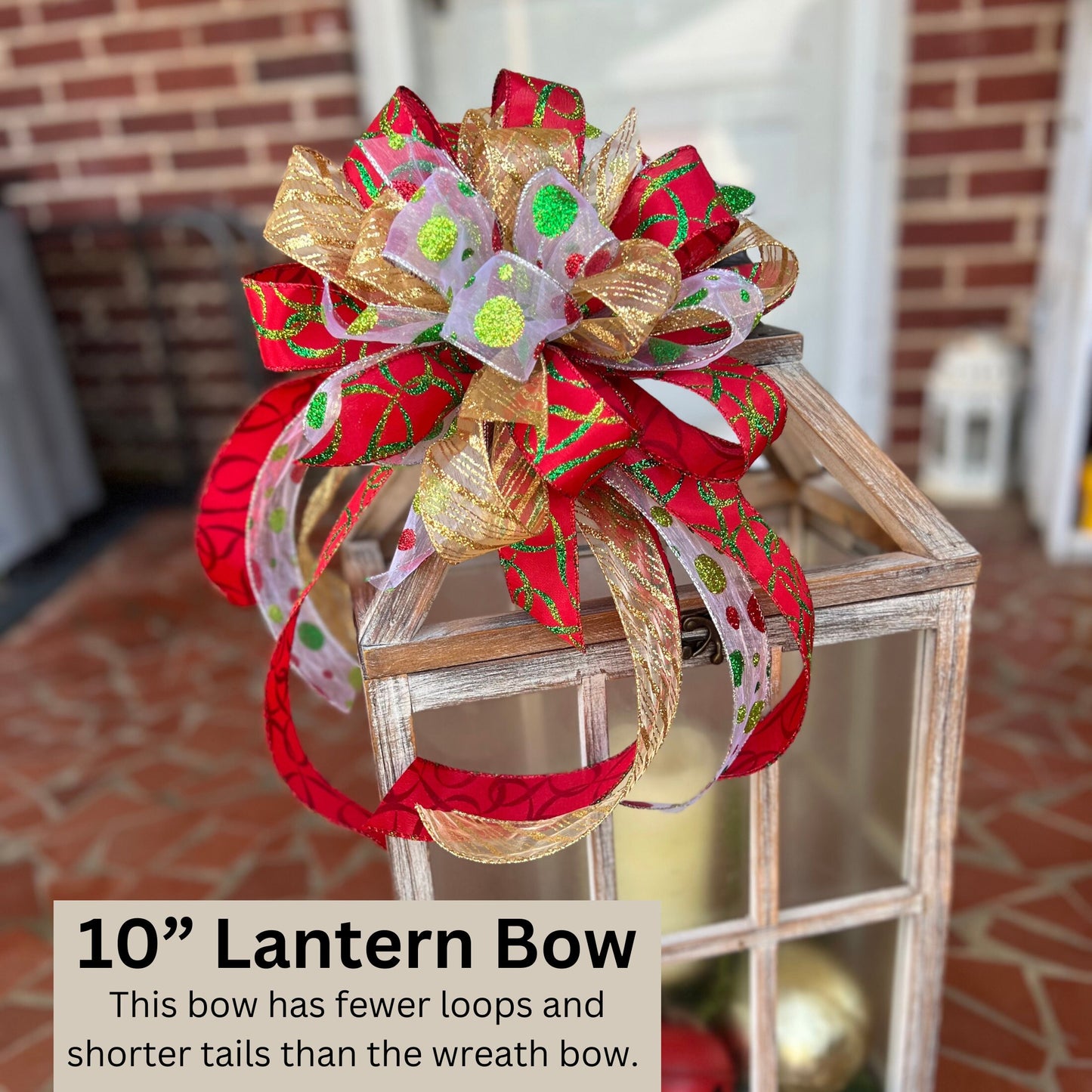 Funky Festive Red Green Gold and Silver Christmas Wreath Bow Christmas Wedding Bows Lots of Glitter