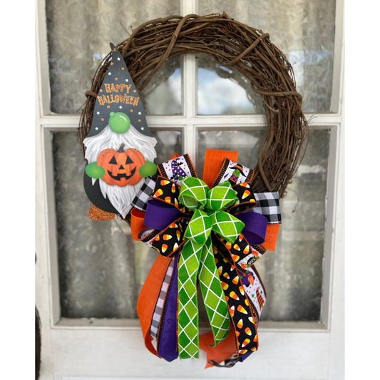 Halloween Bow for wreaths/ Funky Inspired Halloween Bow / Wreath Bow