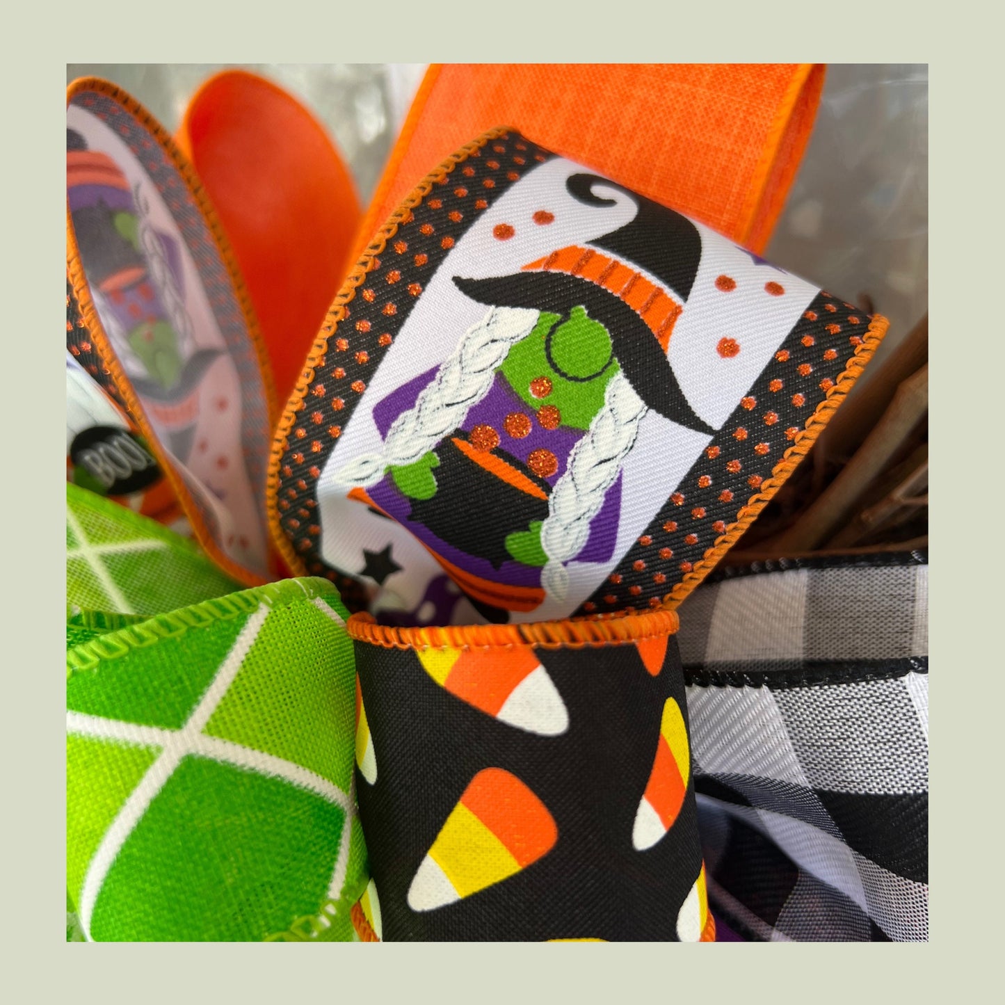 Halloween Bow for wreaths/ Funky Inspired Halloween Bow / Wreath Bow