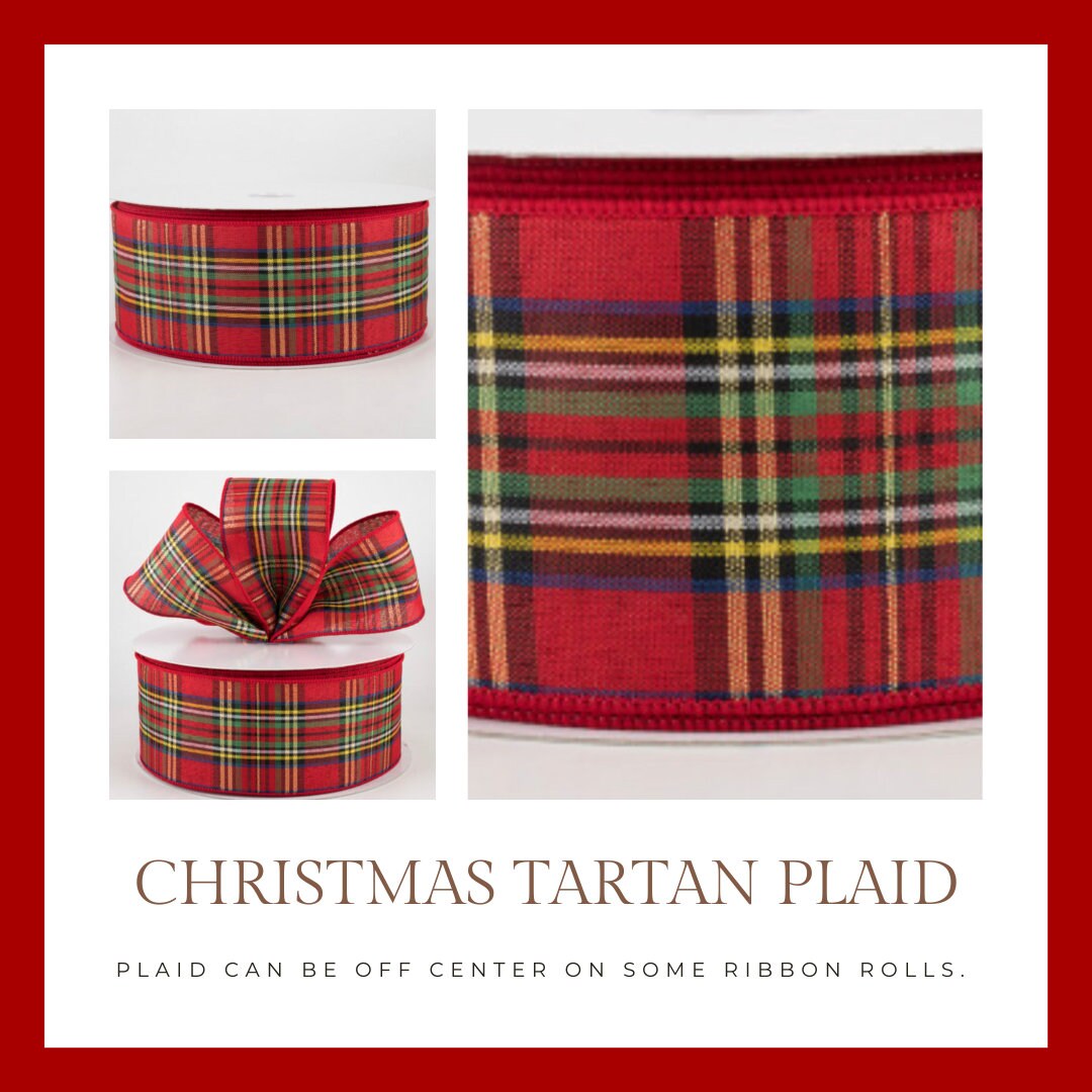 Christmas Bow Traditional Christmas Tartan Plaid wreath bow Red Christmas Bow for Front Door