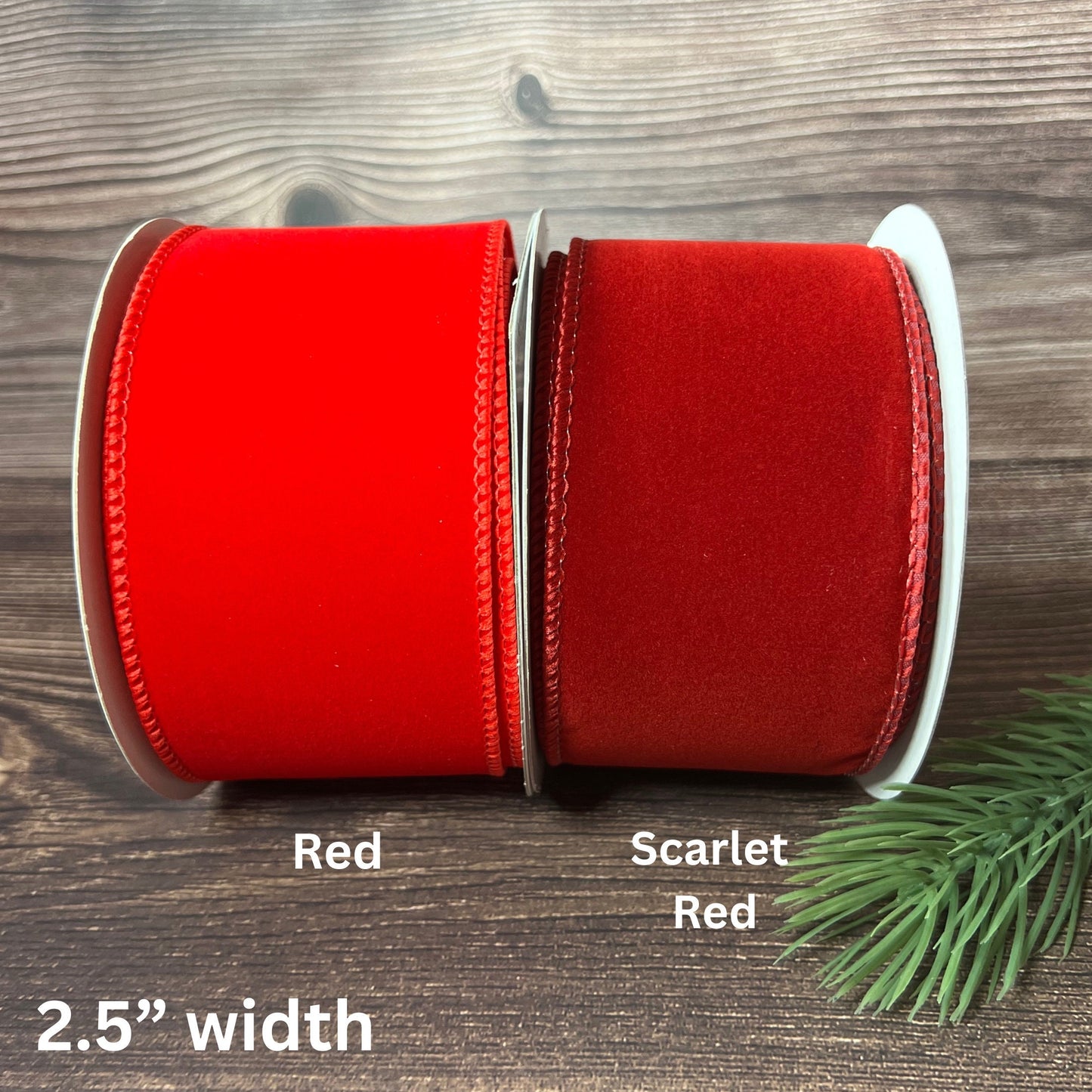 Christmas Wreath Ribbon INDOOR OUTDOOR Red Velvet Ribbon for Christmas Tree Wired Edge 10 yards
