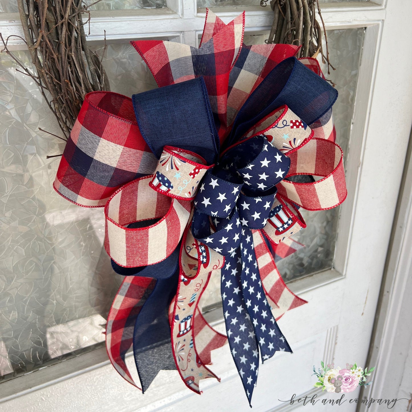 Patriotic Bow Memorial Day Home Decor Fourth of July Bow Eagle Scout Decor