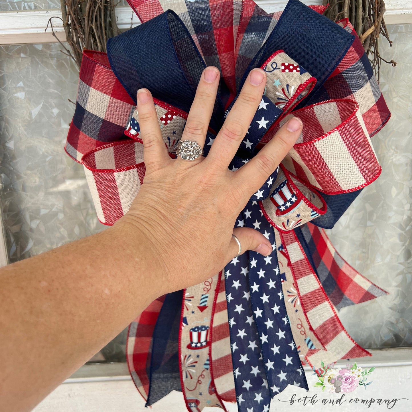 Patriotic Bow Memorial Day Home Decor Fourth of July Bow Eagle Scout Decor