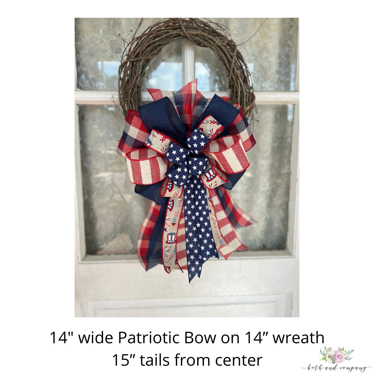 Patriotic Bow Memorial Day Home Decor Fourth of July Bow Eagle Scout Decor