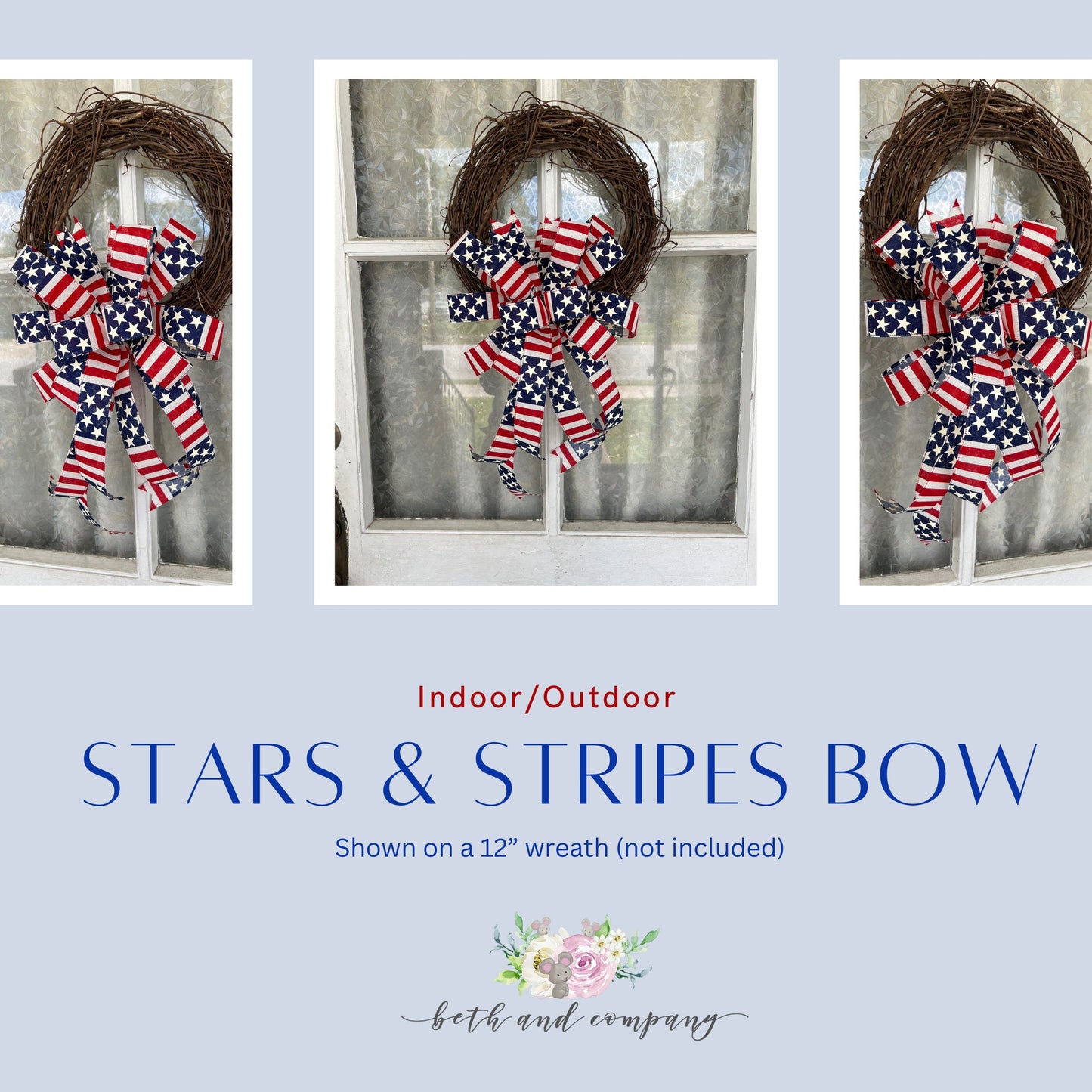 Patriotic Bow Stars and Strips Red White and Blue Bow Patriotic Decorations