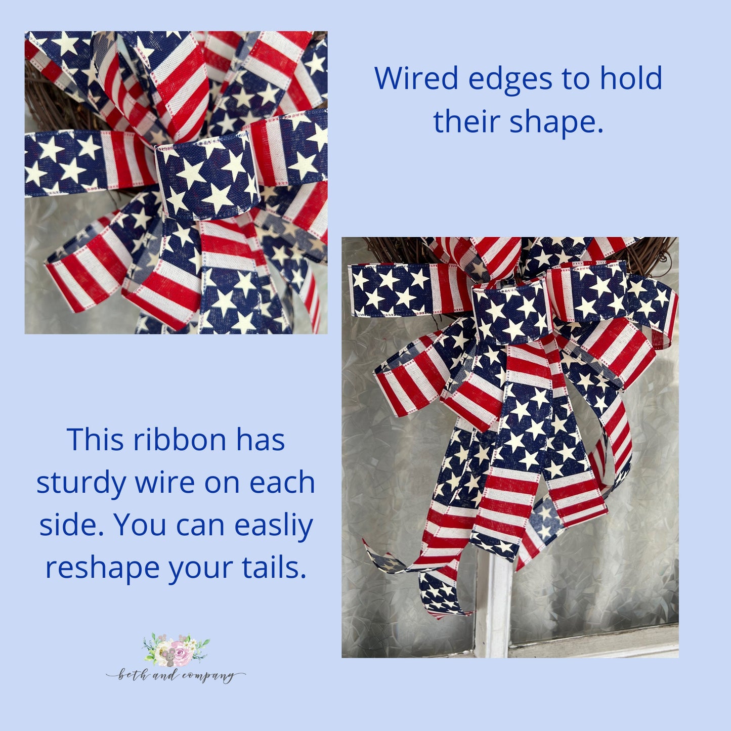 Patriotic Bow Stars and Strips Red White and Blue Bow Patriotic Decorations