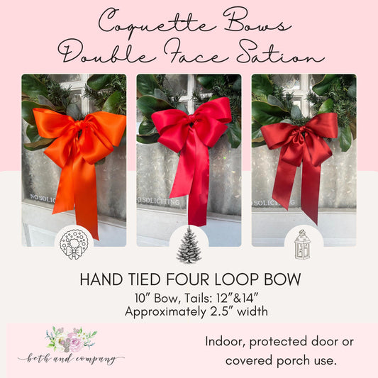 Coguette Bows Double Faced Satin Hand Tied Bows for Home Decor Fall Bow Christmas Bows