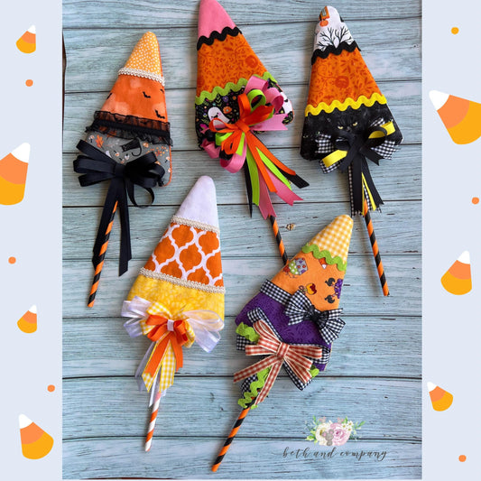 Fall Fabric Candy Corn Picks Candy Corn Wreath Attachments Fall Home Decor Halloween Decorations