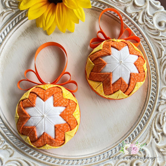 Fall Fabric Ornaments for Tree Candy Corn Fabric Star Wreath Attachments Fall Home Decor Door Knob Accent Halloween Decorations
