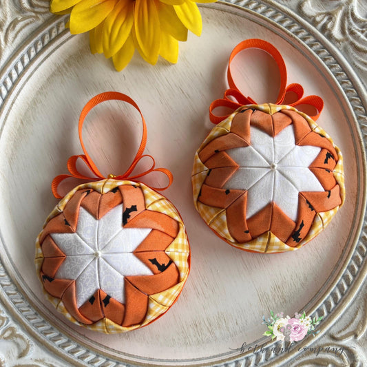 Fall Fabric Ornaments for Tree Candy Corn Bat Fabric Star Wreath Attachments Fall Home Decor Door Knob Accent Halloween Decorations
