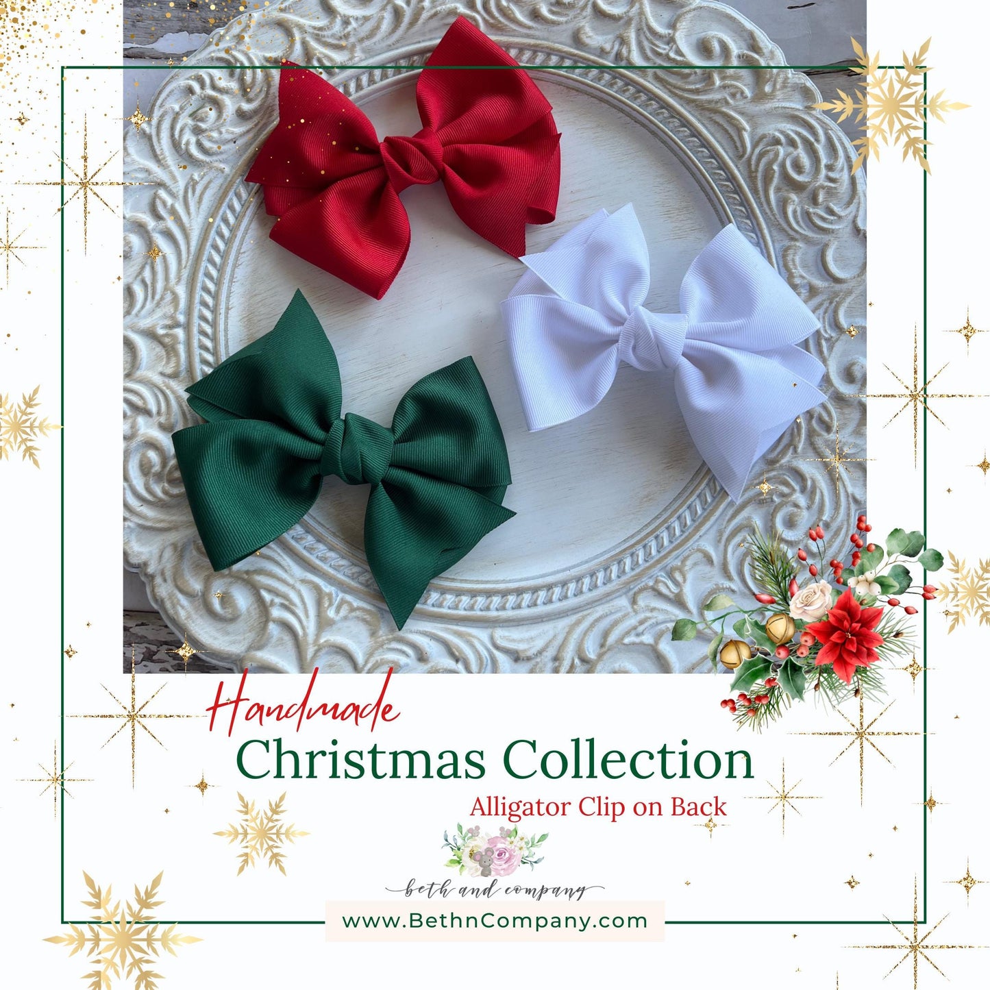 Red Hair Bows 5 Inch Coquette Bows Hair Bows for Girls Hair Accessories Grosgrain Ribbon Hairbows Hand Made