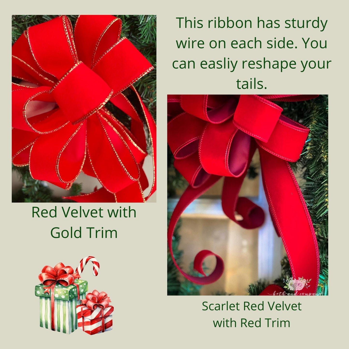 Christmas Bow INDOOR OUTDOOR Red Velvet Christmas Wreath Bow Red  Scarlet Red Christmas Decor Lantern Bow w/out liner Outside Christmas Bows