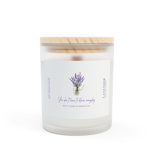Lavender Soy Wax Candle, Relaxing Aromatherapy  Natural Essential Oils Calming Decor Inspirational Quote