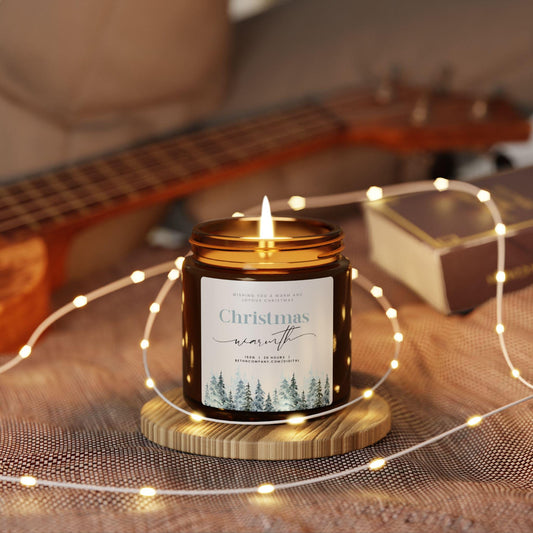 Cozy Christmas Scented Soy Candle Orange Spice Fir Smokey Fireplace Holiday Decor Home Fragrance Winter Aromatherapy