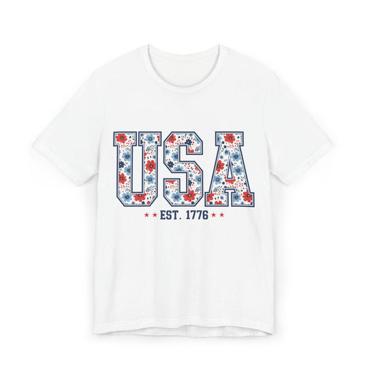 Patriotic USA T-Shirt, Unisex Jersey Tee, Fourth of July Shirt, Independence Day Gift, Summer Casual Wear