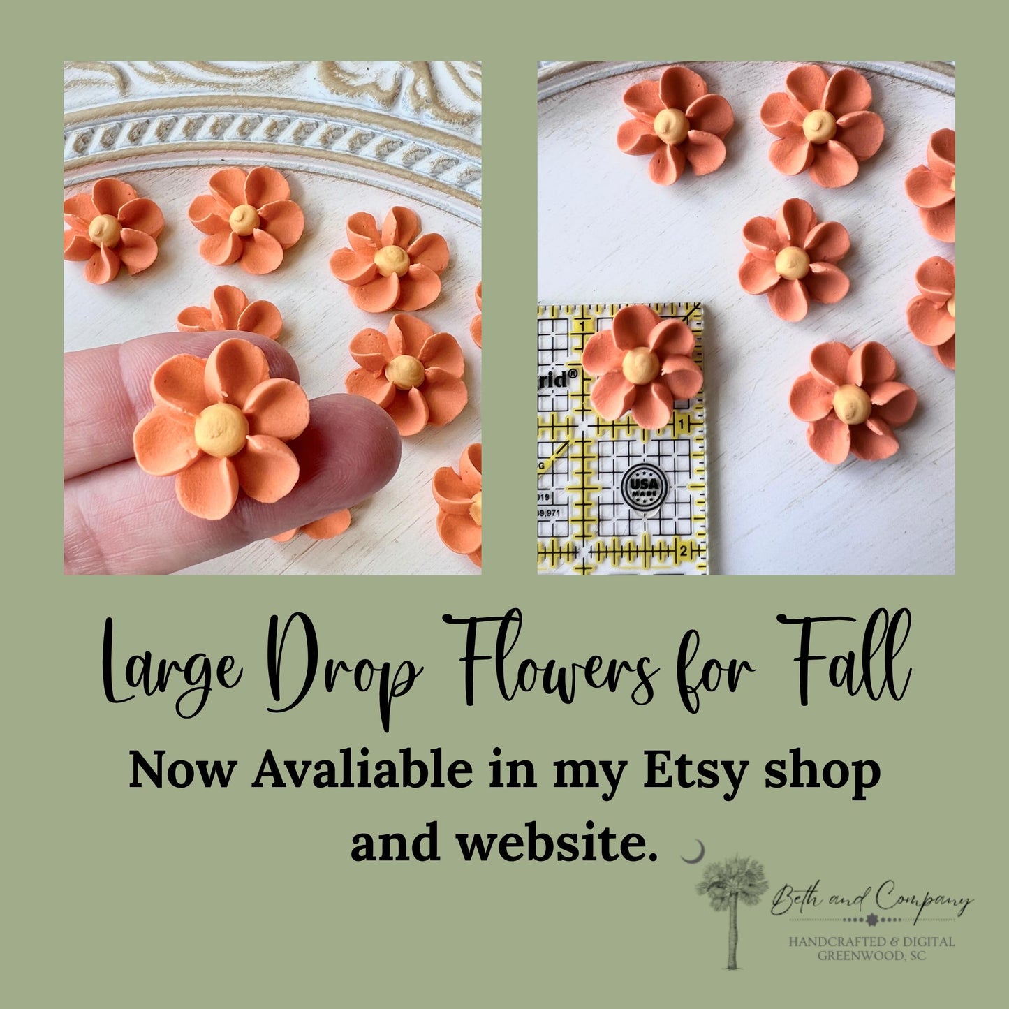 Royal Icing Rosettes – Autumn Colors | Fall Cake & Cookie Decorations | Handmade Edible Flowers | Ready to Ship