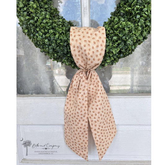 Fall Wreath Sash Autumn Fall Leaf Wreath Decor Fall Leaf Front Door Decor Wreath Sash Handmade Fabric Sash Fall Decoration