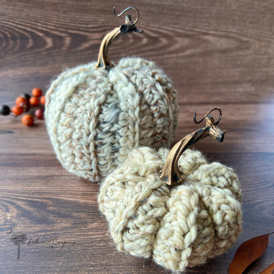 Crocheted Pumpkins – Fall Decor, Neutral Farmhouse Style, Tray Accent, Autumn Table Centerpiece for Fall Decorations - Ready to Ship
