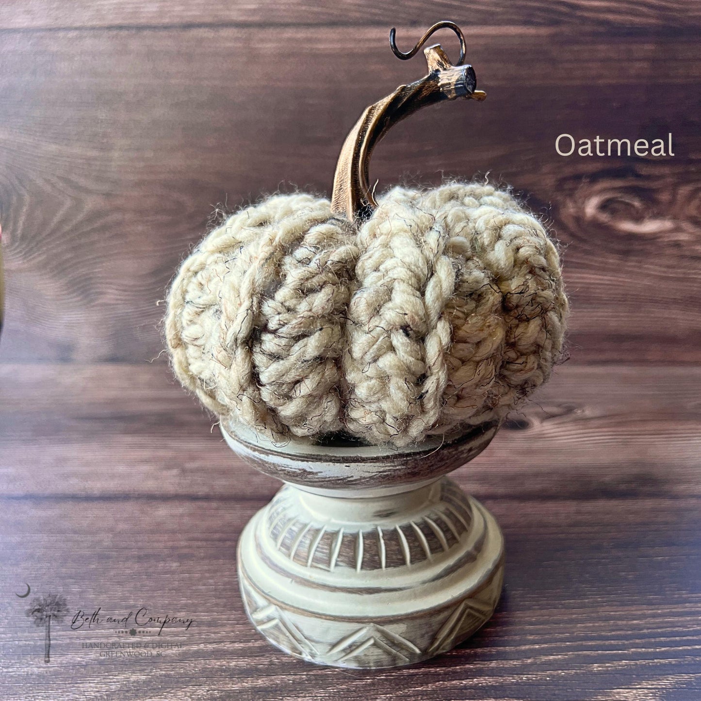 Crocheted Pumpkins – Fall Decor, Neutral Farmhouse Style, Tray Accent, Autumn Table Centerpiece for Fall Decorations - Ready to Ship