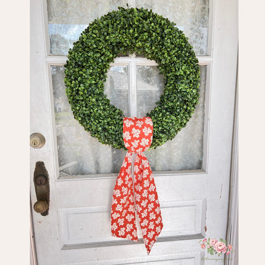 Fall Wreath Sash Maple Leaf Wreath Decor Autumn Front Door Decor Handmade Fabric Sash for Fall Decoration