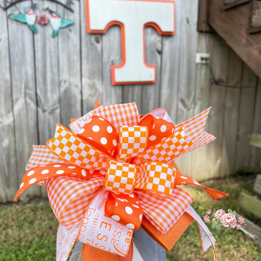 Football Wreath Bow Tennessee Vols Inspired Wreath Bow Home Decor Game Day Bow Football Team Decorations Lantern Bow
