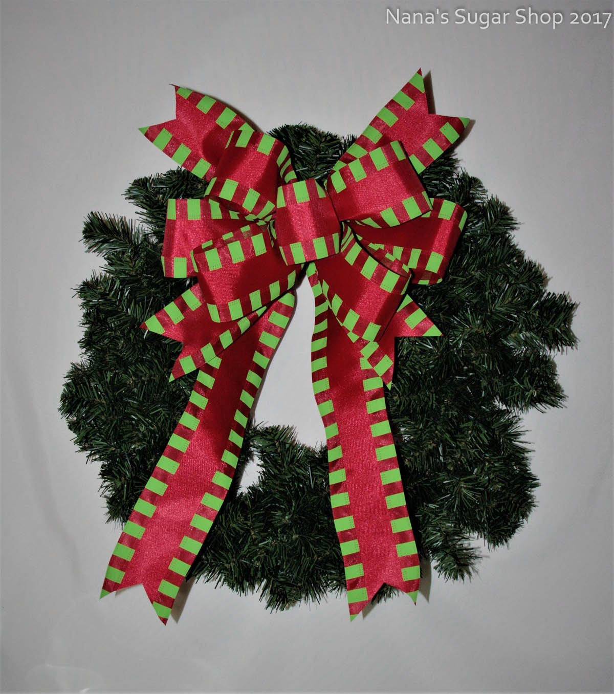 Whoville Inspired Funky Christmas Wreath Bow, Christmas wreath bow for front door, Christmas Wreath Bow, Christmas bows for wreaths