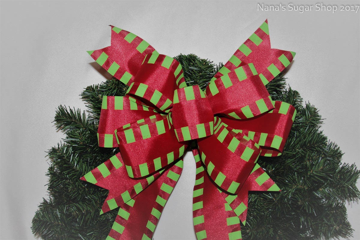 Whoville Inspired Funky Christmas Wreath Bow, Christmas wreath bow for front door, Christmas Wreath Bow, Christmas bows for wreaths