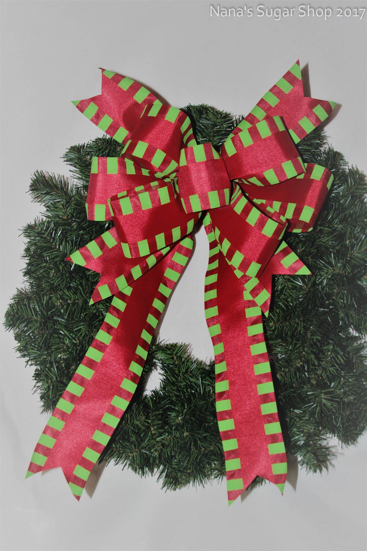 Whoville Inspired Funky Christmas Wreath Bow, Christmas wreath bow for front door, Christmas Wreath Bow, Christmas bows for wreaths