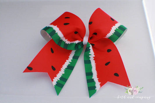Cheer Bow, Watermelon Cheer Bow, Summertime Hair Bow, 3 Inch wide Cheer Bow