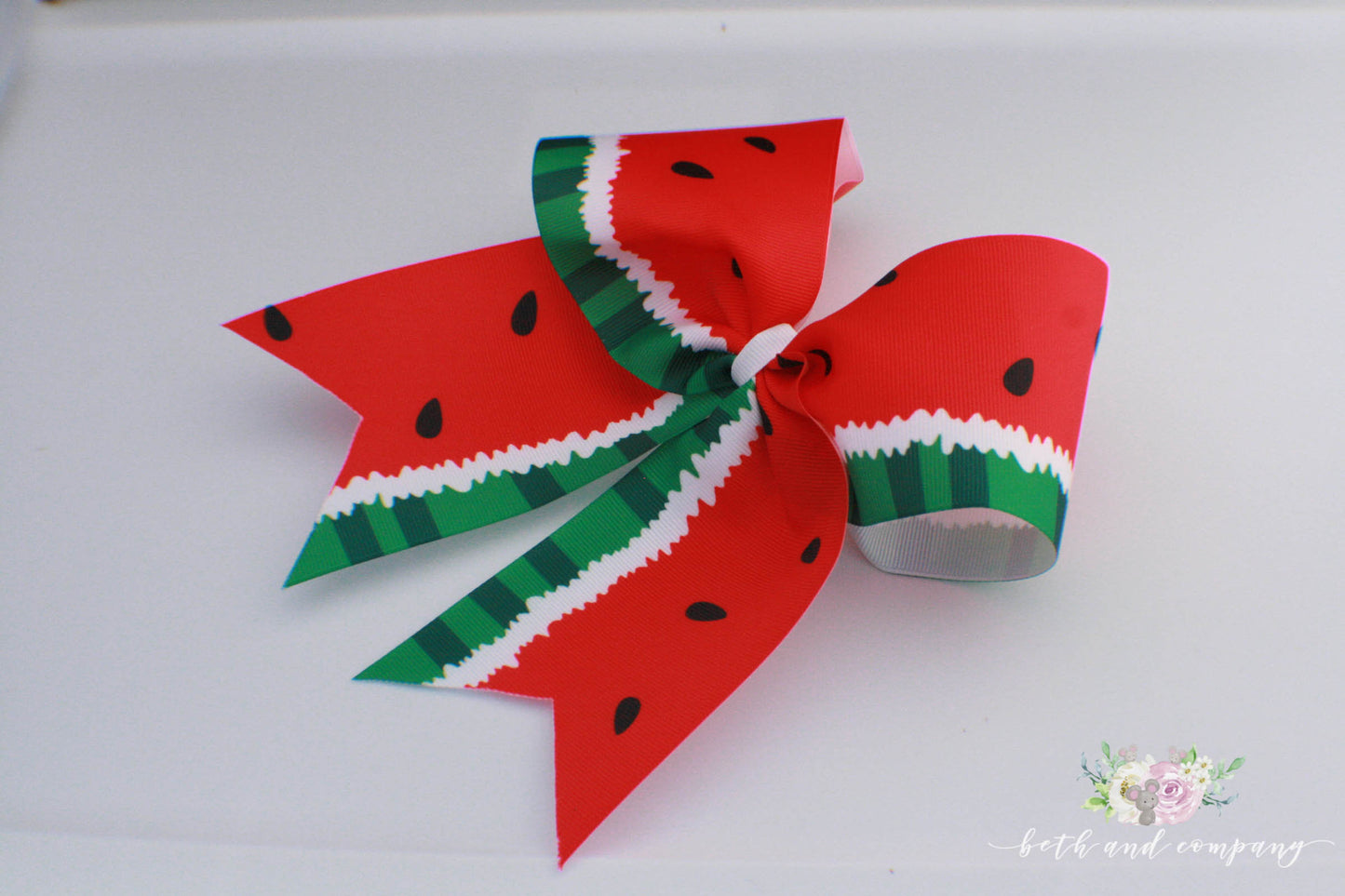 Cheer Bow, Watermelon Cheer Bow, Summertime Hair Bow, 3 Inch wide Cheer Bow