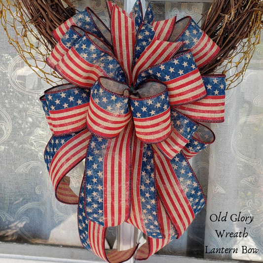 Patriotic Wreath Bow / Fourth of July Bow / Eagle Scout Décor / Flag Day / Patriotic Decoration / Veteran Memorial Bow