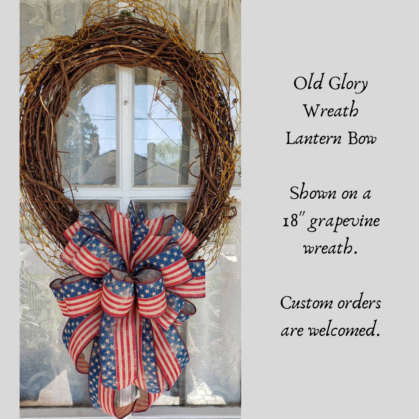 Patriotic Wreath Bow / Fourth of July Bow / Eagle Scout Décor / Flag Day / Patriotic Decoration / Veteran Memorial Bow