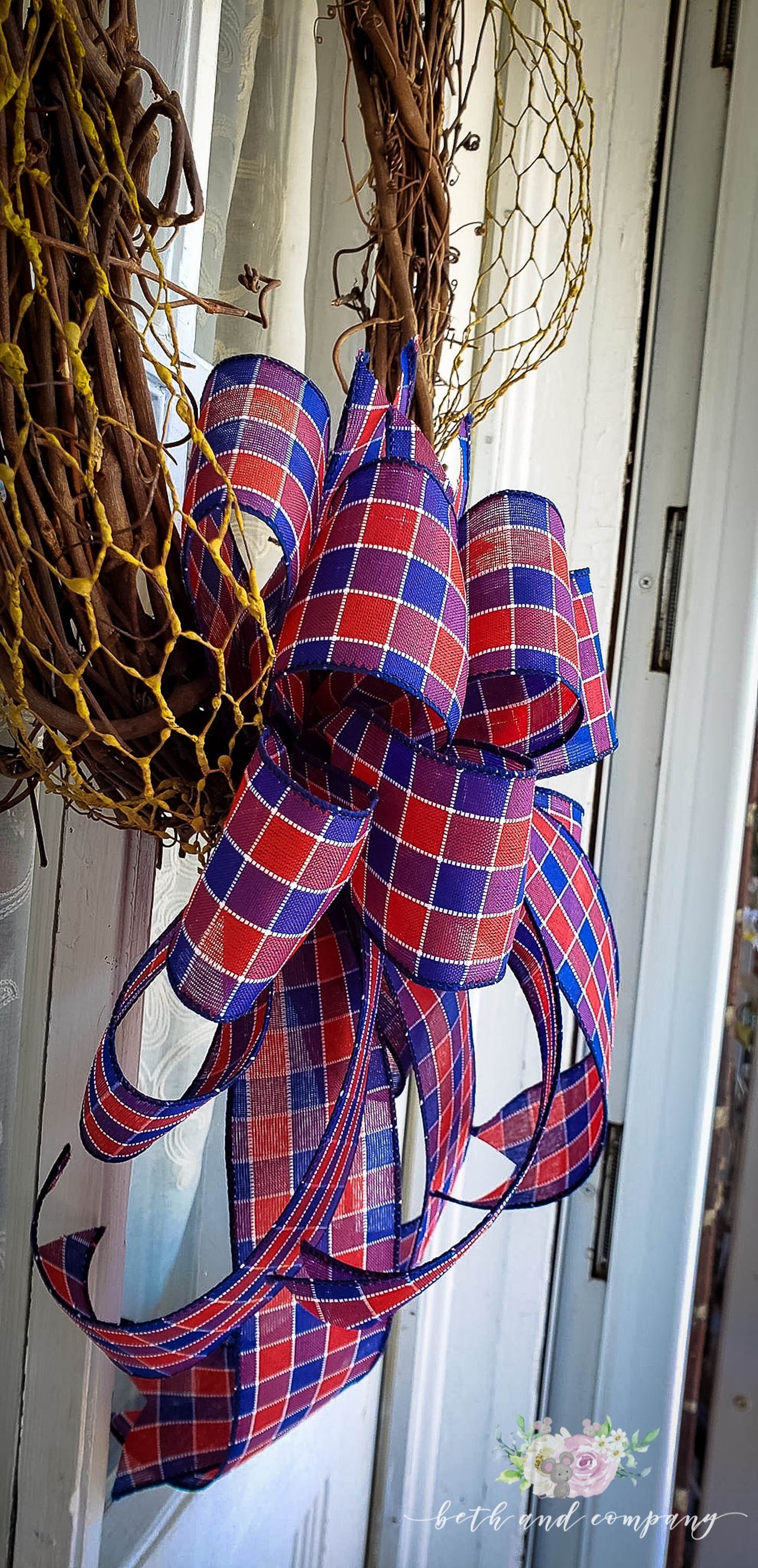 Red, White and Blue Wreath Bow