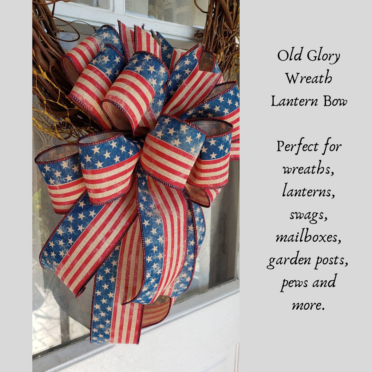 Patriotic Wreath Bow / Fourth of July Bow / Eagle Scout Décor / Flag Day / Patriotic Decoration / Veteran Memorial Bow