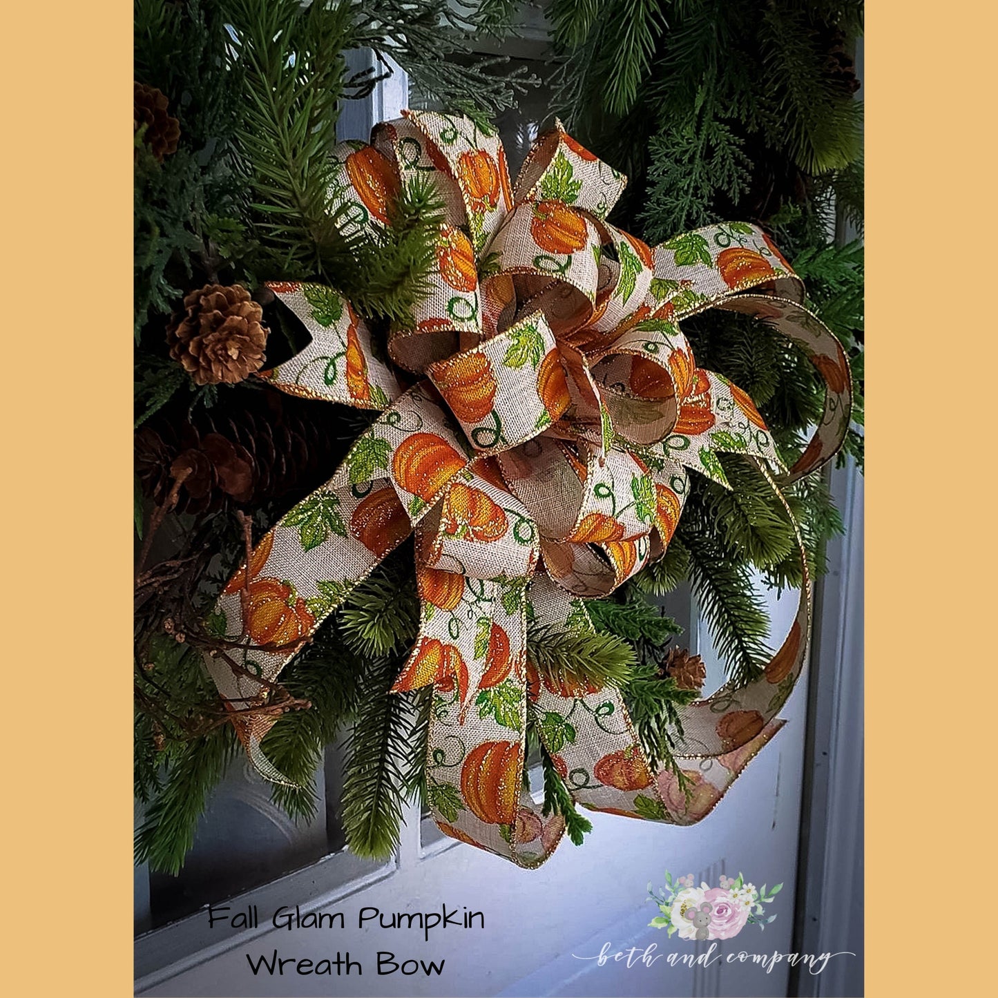 Fall Pumpkin Wreath Bow,
