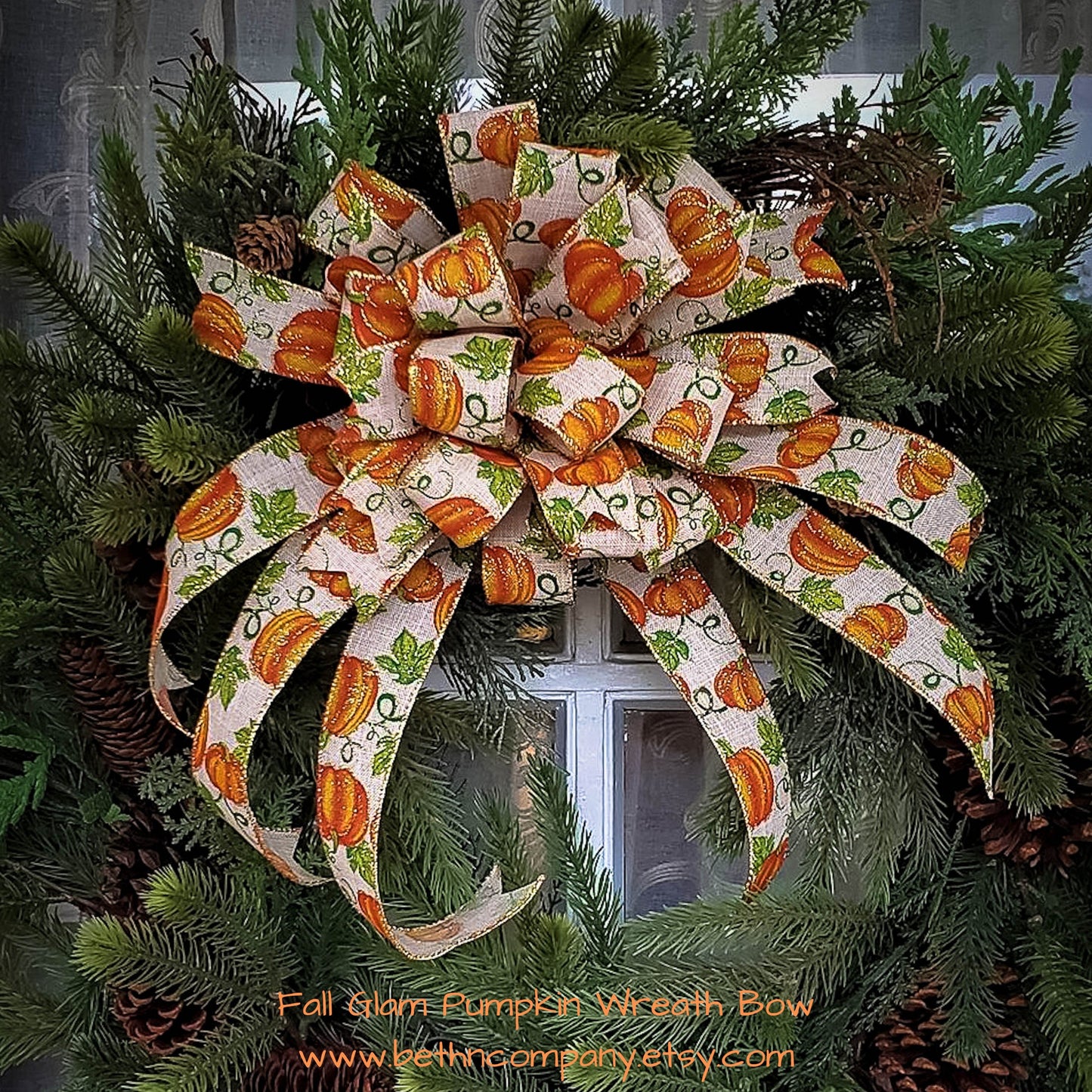 Fall Pumpkin Wreath Bow,