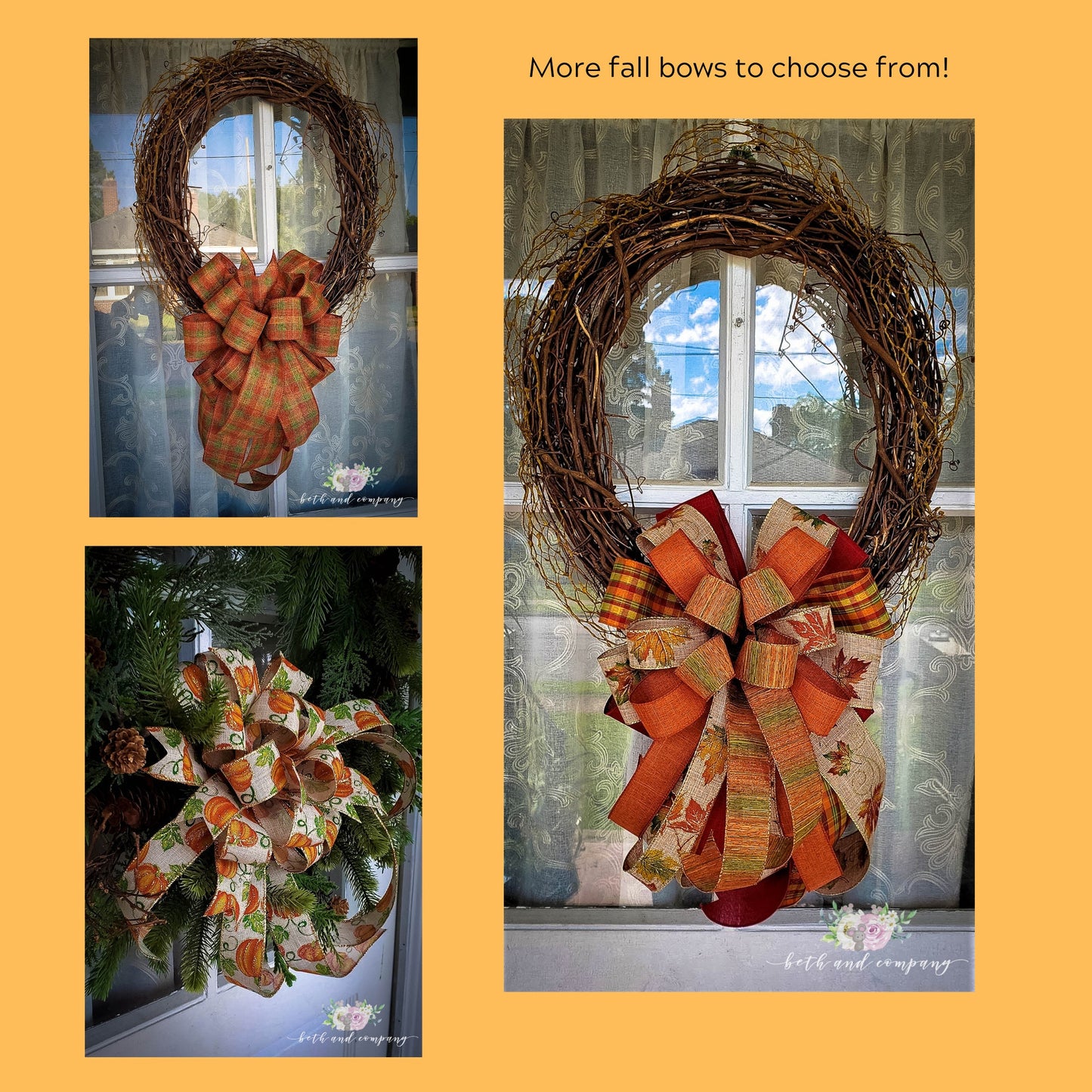 Fall bow, Fall Blend Bow, Fall Decorations for front door, Wreath bow for fall
