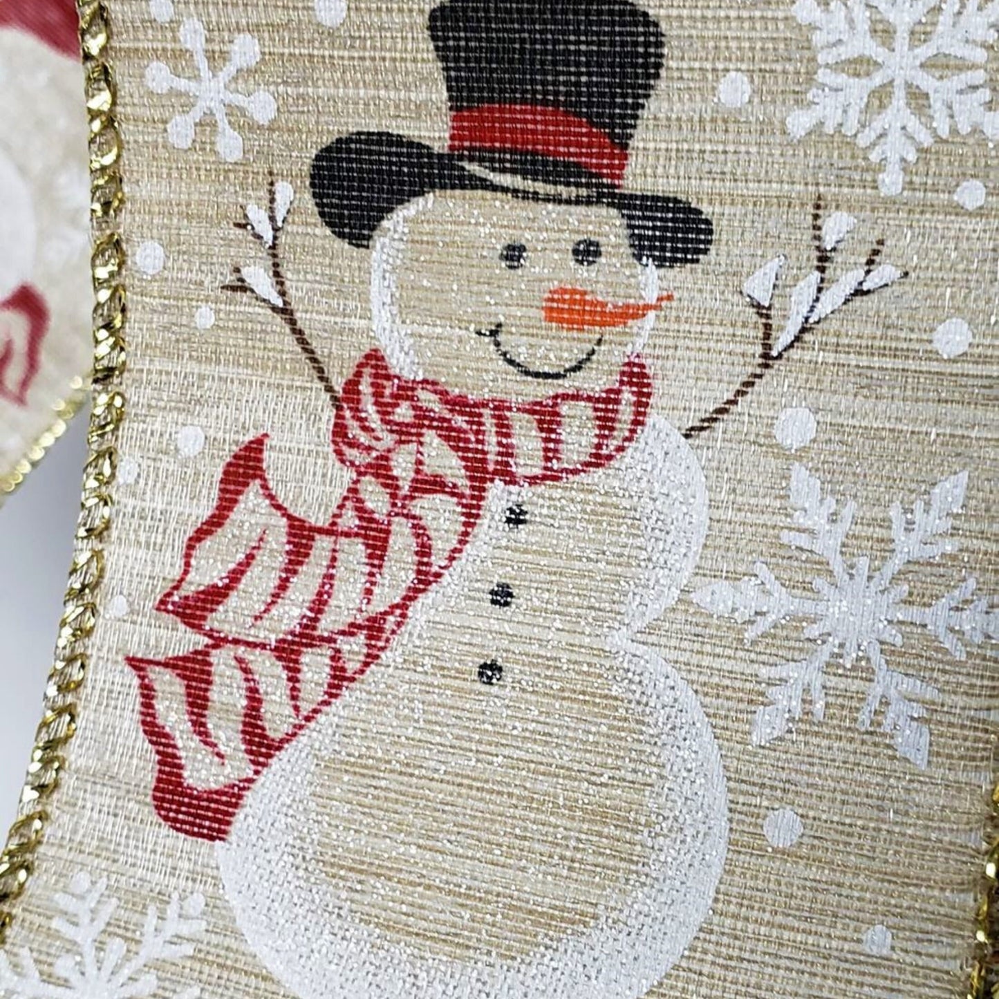Snowman Christmas Bow, Red and White Snowman