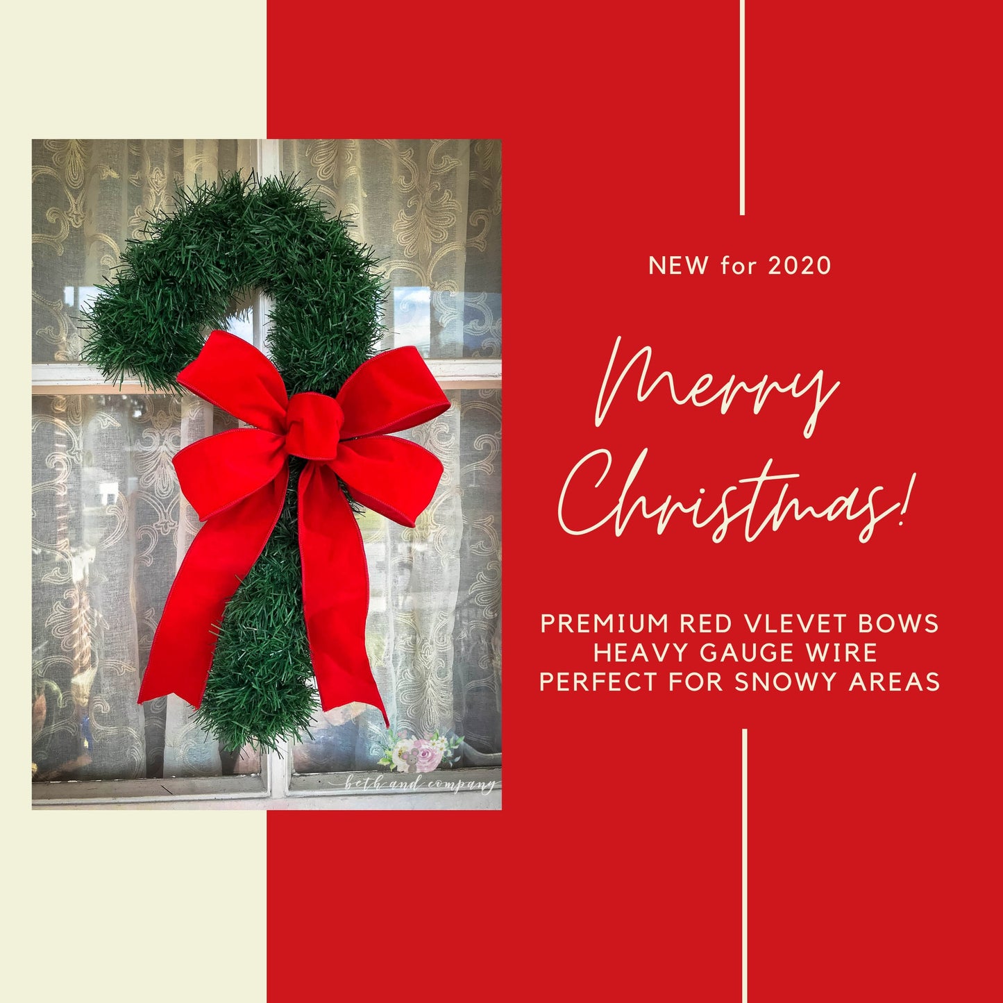 OUTDOOR Christmas Bow, Red Velvet Heavy Duty Gauged Wire Bow, Perfect for Northern Winters