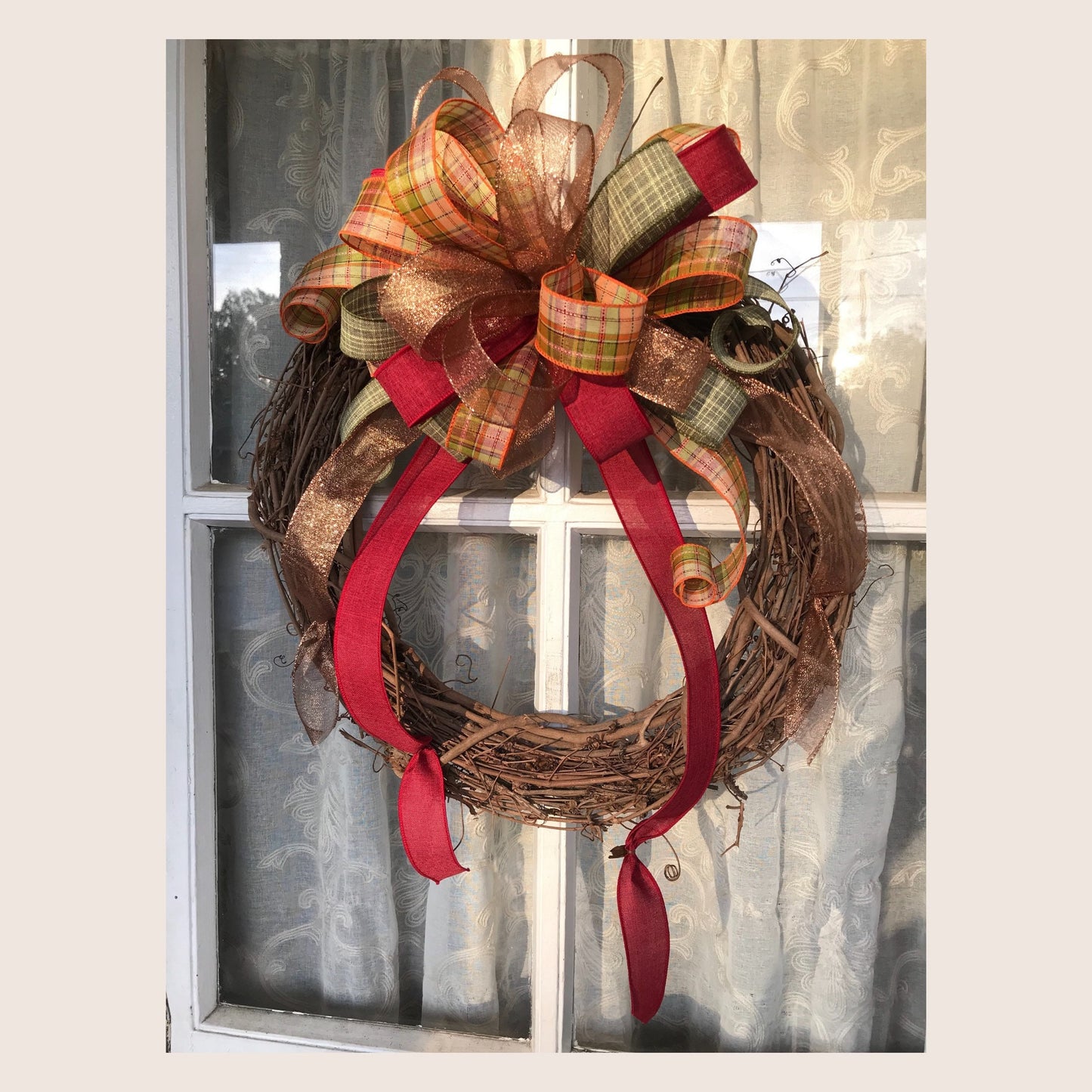 Fall bow, Fall Blend Bow, Fall Decorations for front door, Wreath bow for fall