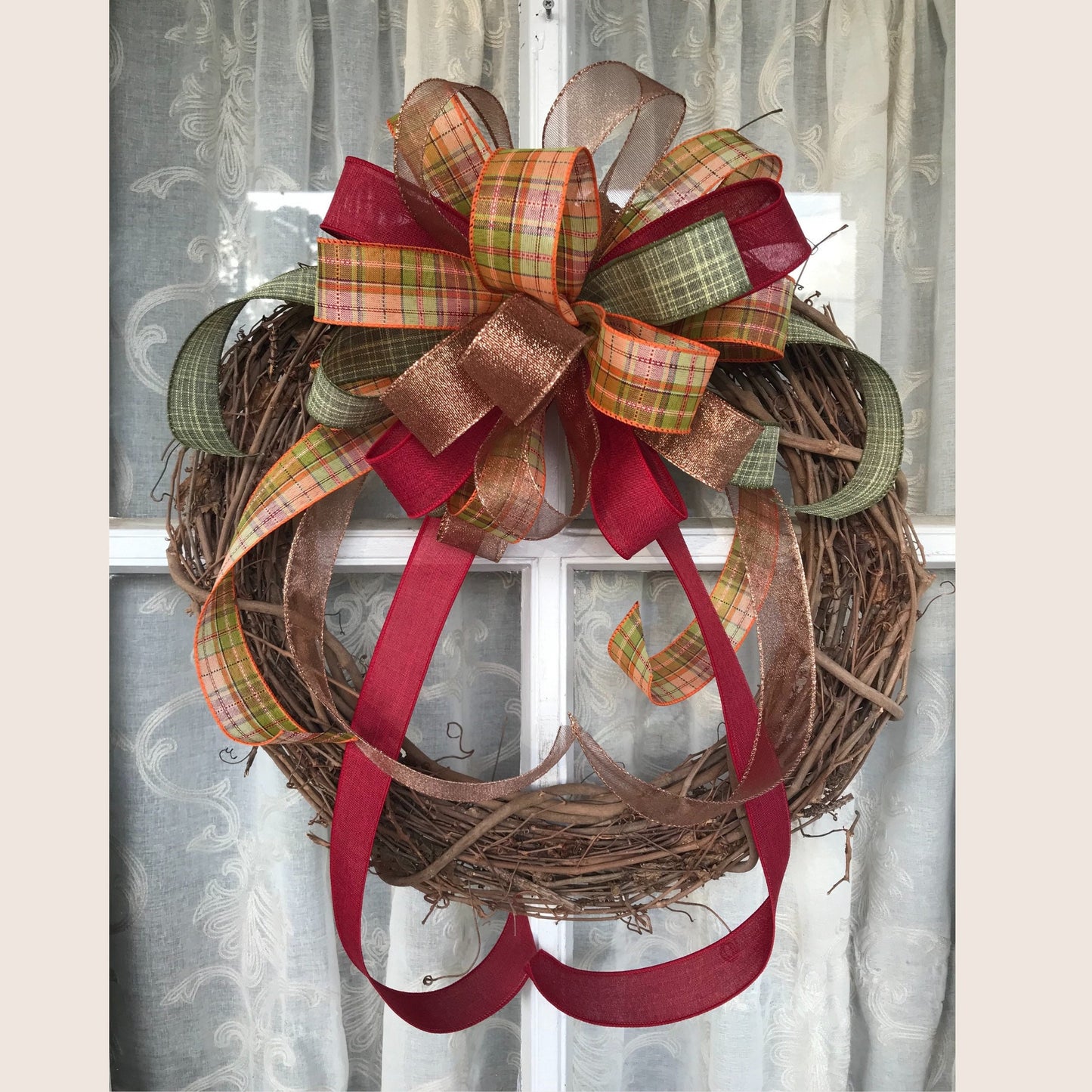 Fall bow, Fall Blend Bow, Fall Decorations for front door, Wreath bow for fall