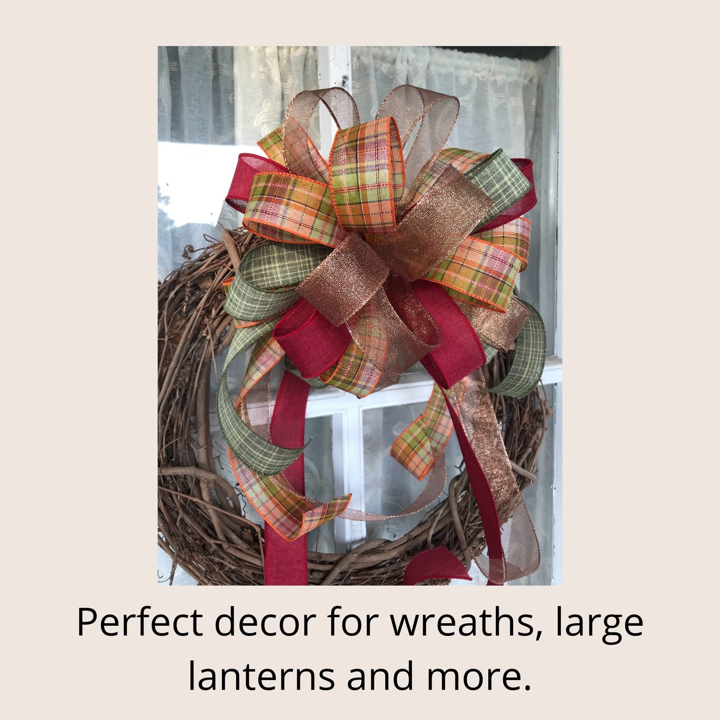Fall bow, Fall Blend Bow, Fall Decorations for front door, Wreath bow for fall