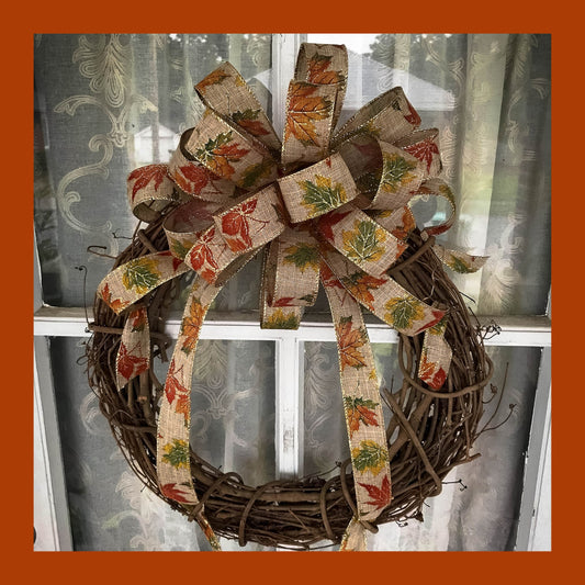 Fall Bow, Big Fall Bow, Big Bow for Fall Wreath