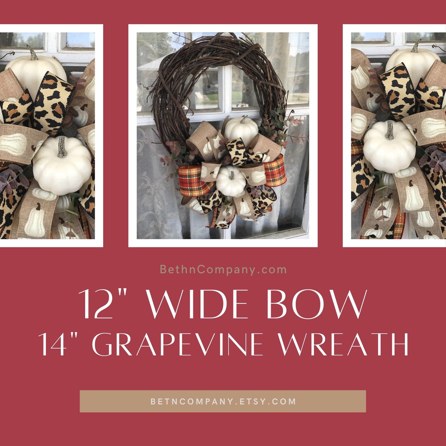 Fall Wreath, White Pumpkin Fall Wreath, Farmhouse Fall Wreath