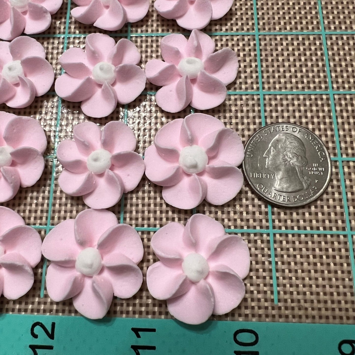 Royal Icing Flowers  Large Soft Pink Edible Drop Flowers  Sugar Flowers for Cake Decorating