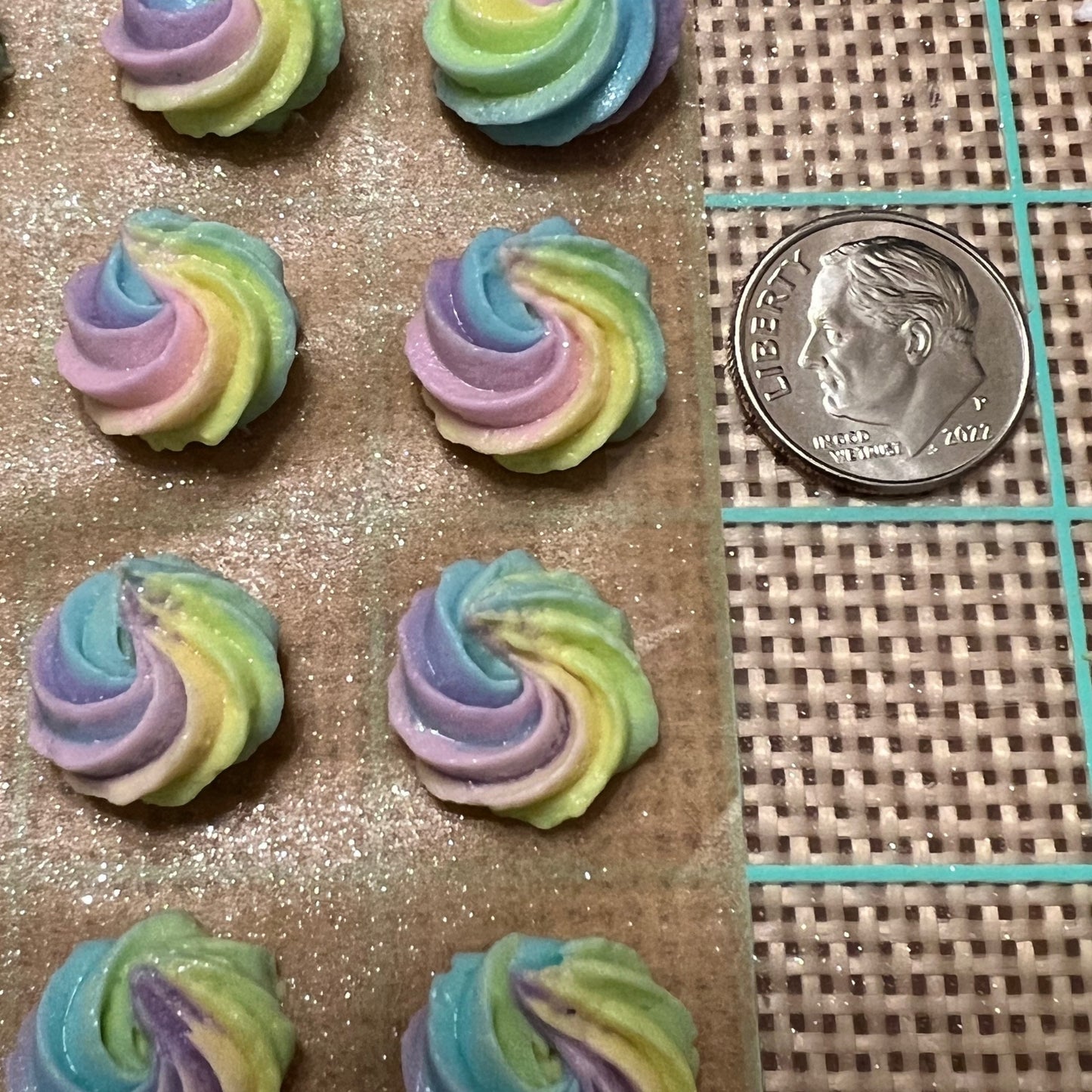 Edible Sugar Flowers | Royal Icing Flowers | Unicorn Sugar Flowers | Rosettes | Edible Cake Decorations | Mermaid Cookie Flowers