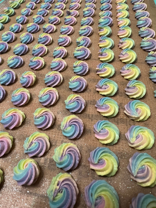 Edible Sugar Flowers | Royal Icing Flowers | Unicorn Sugar Flowers | Rosettes | Edible Cake Decorations | Mermaid Cookie Flowers